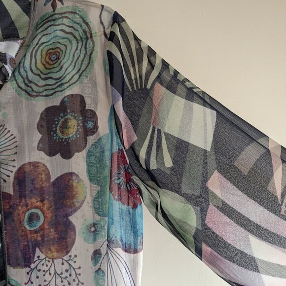 Minkas sheer long button up tunic - Picture 9 of 9